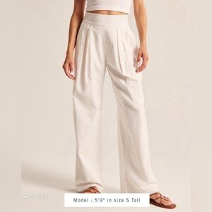 Abercrombie & Fitch Linen-Blend Ultra Wide-Leg Pant M Regular